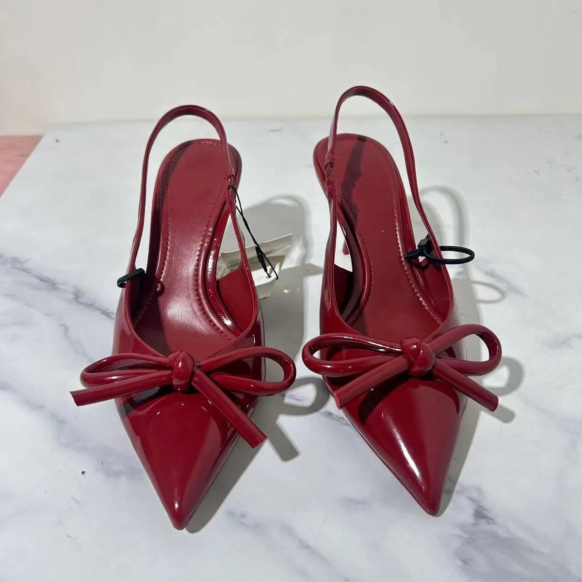 Cherry Red Bow Heels