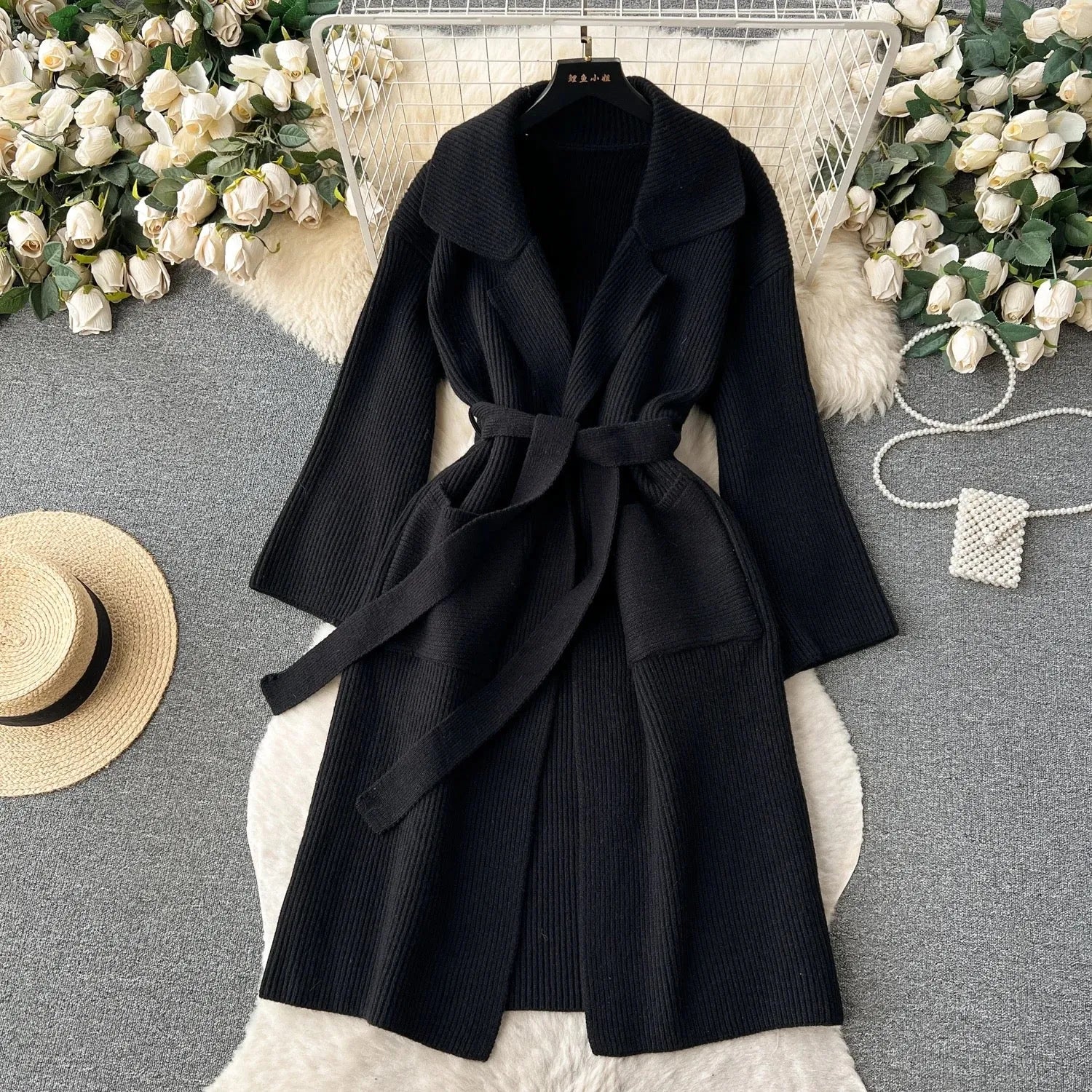 Gala Knitted Woollen Trench Coat