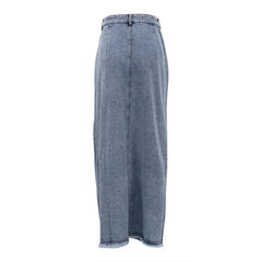 Jamie Slit Maxi Denim Skirt - Label Frenesi Fashion