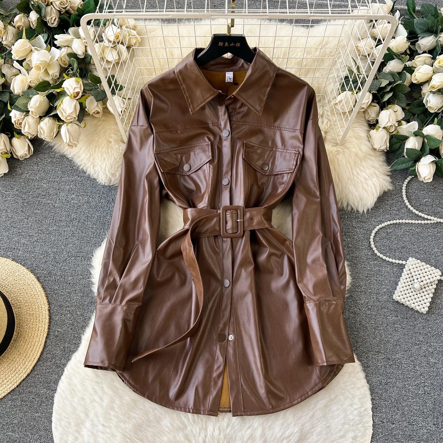 Khyla Leather Coats - Label Frenesi Fashion