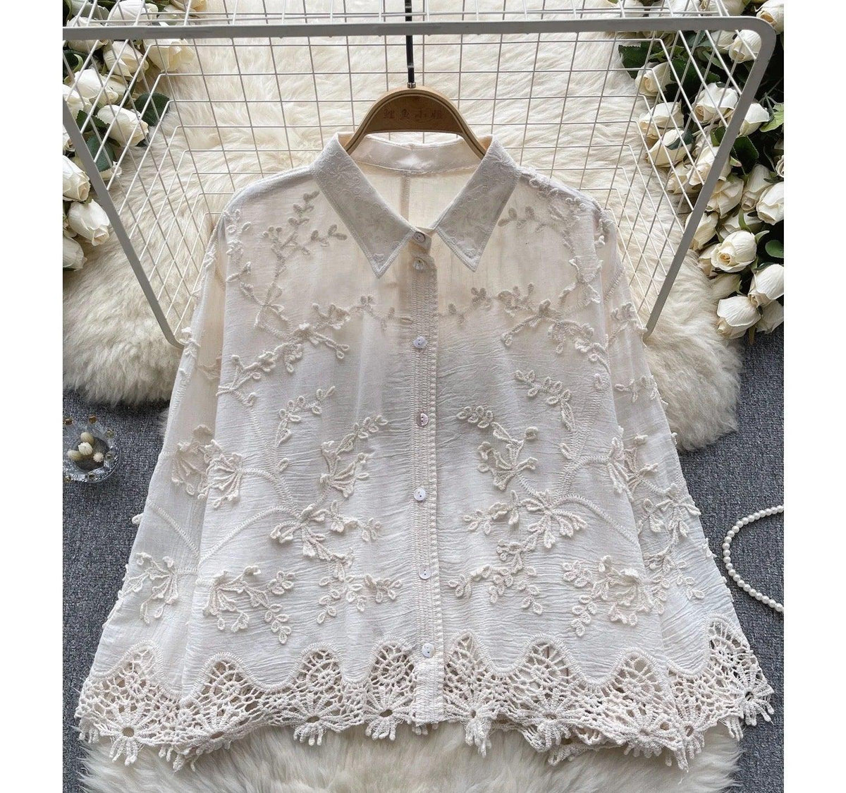 Levi Lace Embroidered Top - Label Frenesi Fashion