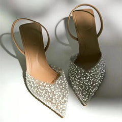 Pearl Slingback Heels - Label Frenesi Fashion