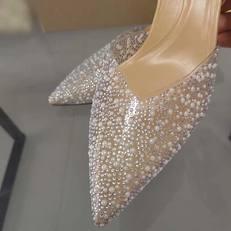 Pearl Slingback Heels - Label Frenesi Fashion