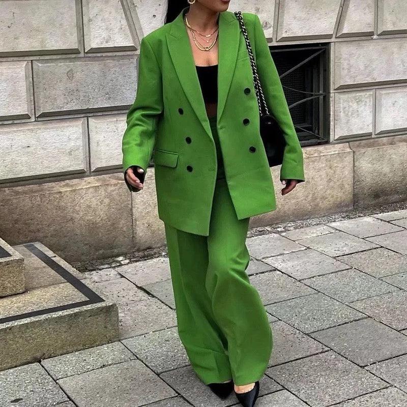 Polly Green Blazer & Pants Set - Label Frenesi Fashion