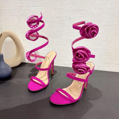 Rose Swirl Heels - Label Frenesi Fashion