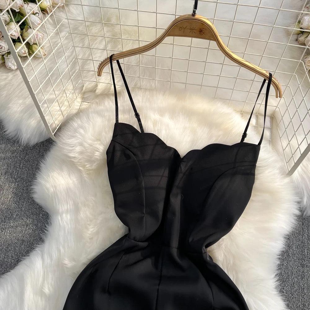 Black scallop jumpsuit online