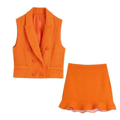 Tangerine Co-ord Set - Label Frenesi Fashion