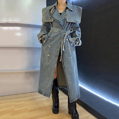 Ursula Denim Trench Coat - Label Frenesi Fashion