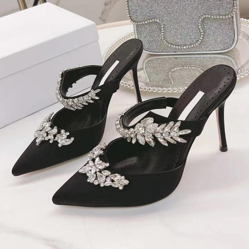 Veda Rhinestone Heels - Label Frenesi Fashion