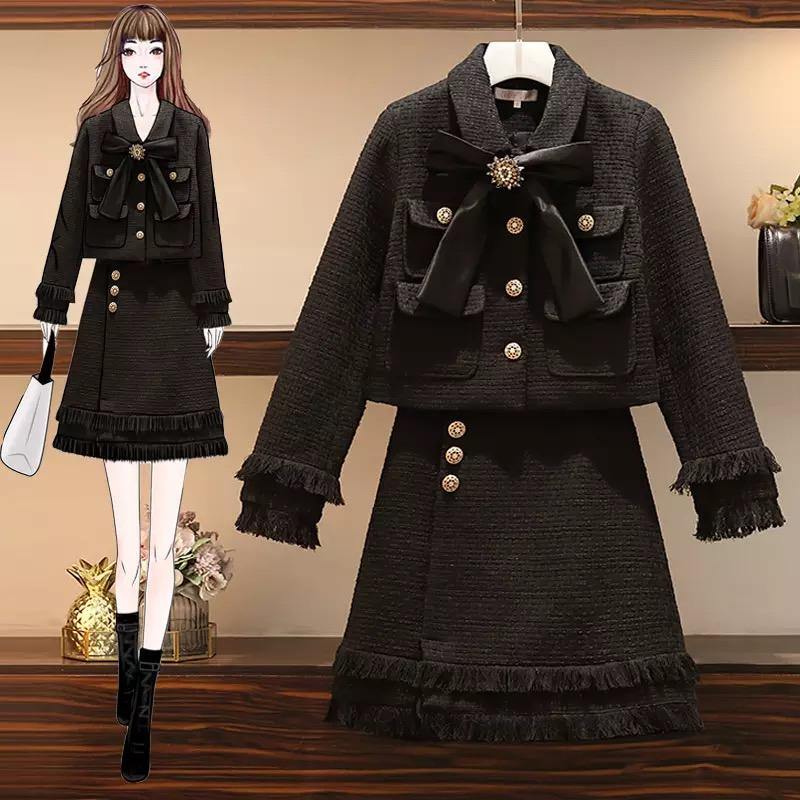 Black Tweed Set - Label Frenesi Fashion