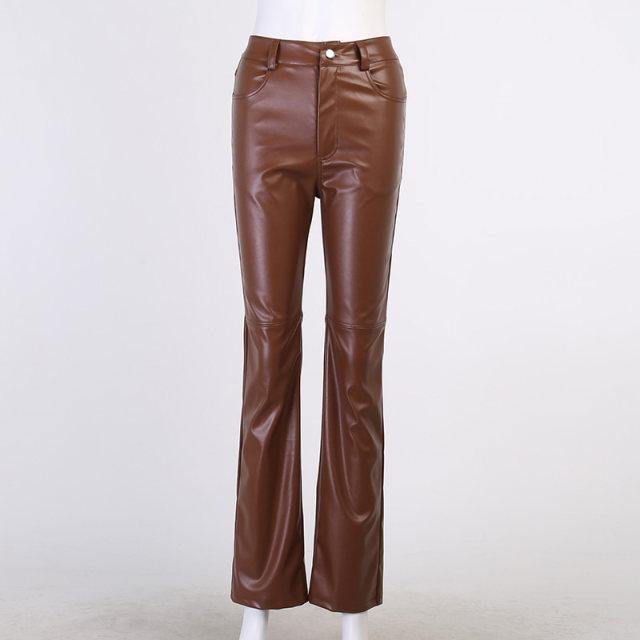 Brown Leather Pants - Label Frenesi Fashion