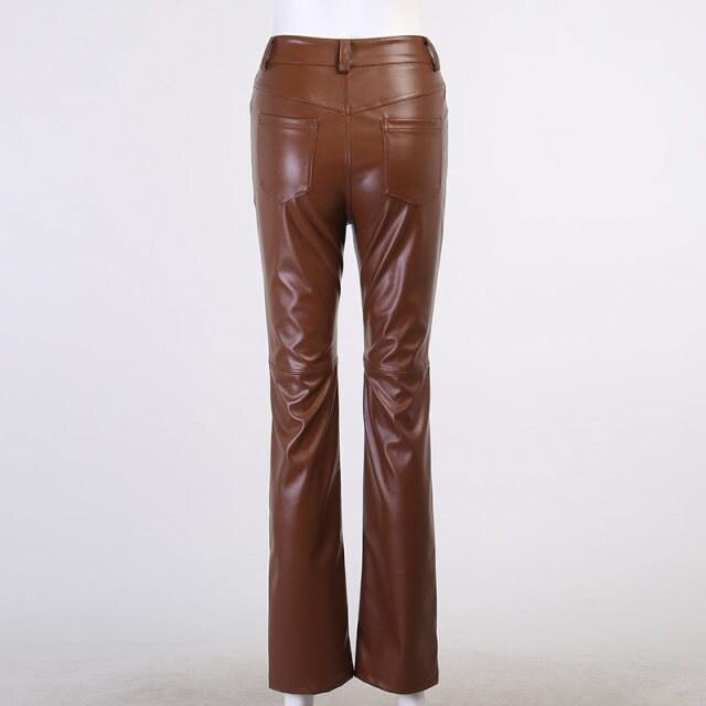 Brown Leather Pants - Label Frenesi Fashion