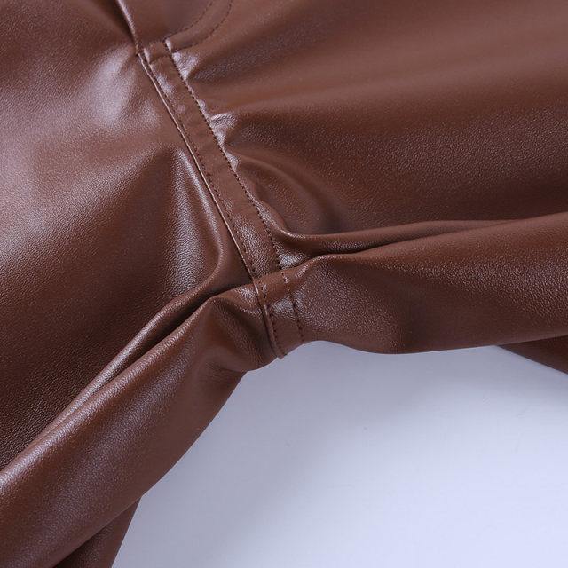 Brown Leather Pants - Label Frenesi Fashion