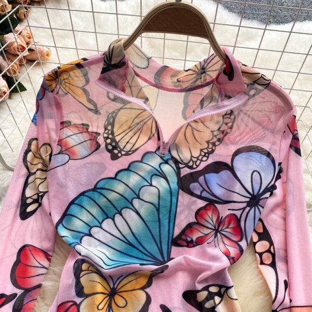 Butterfly Bodysuit Top - Label Frenesi Fashion