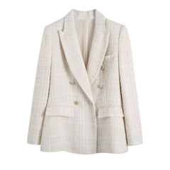 Clair Tweed Off White Blazer - Label Frenesi Fashion