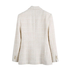 Clair Tweed Off White Blazer - Label Frenesi Fashion