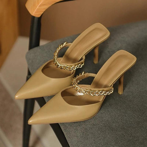 Claire Chain Heels – Label Frenesi Fashion