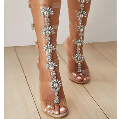 Cochela Rhinestone Metal Heels - Label Frenesi Fashion