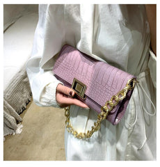 Croc Chained Handbag - Label Frenesi Fashion