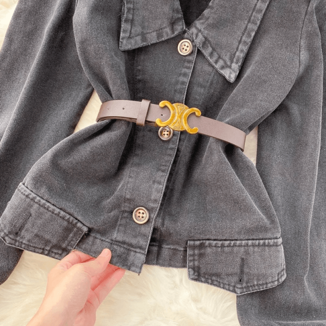 Dante Denim Coat with Belt - Label Frenesi Fashion