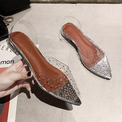 Embellish Transparent Flats - Label Frenesi Fashion