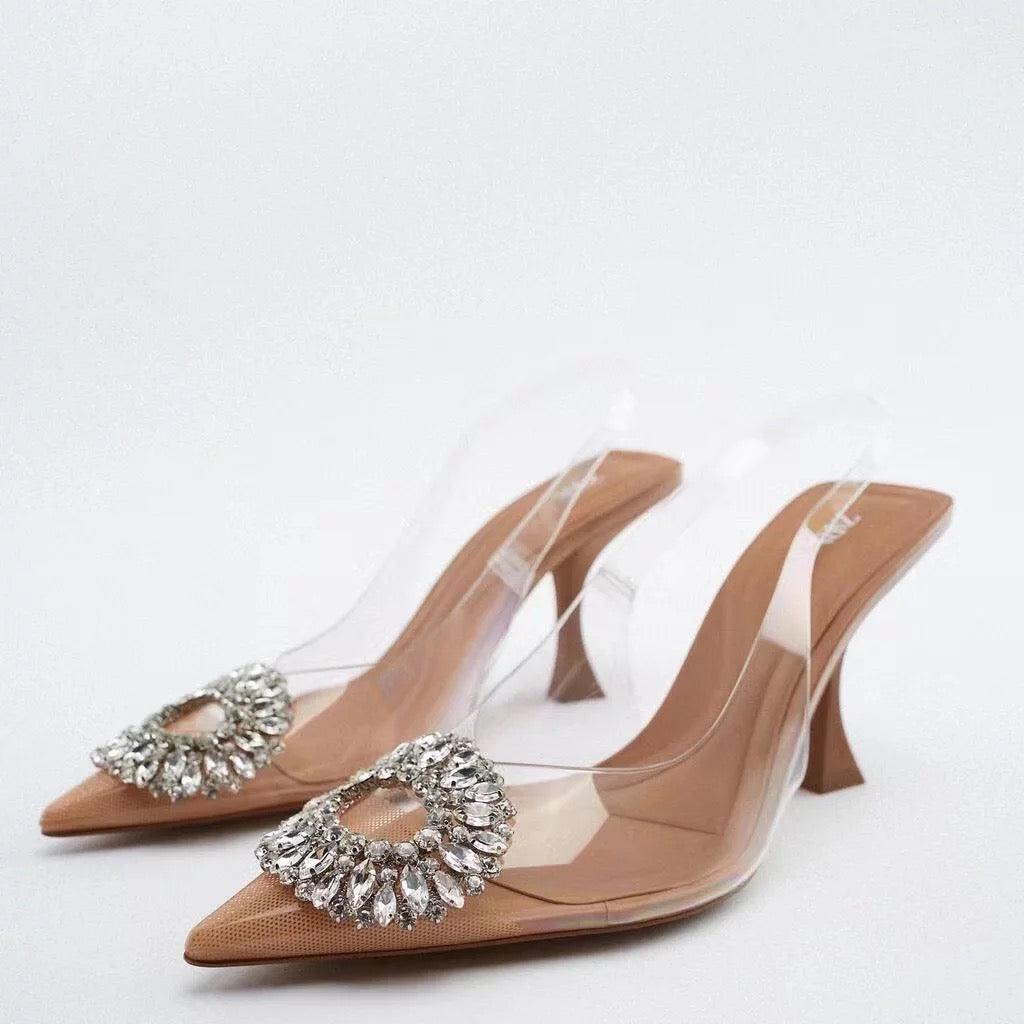 Fairy Brooch Transparent Heels - Label Frenesi Fashion