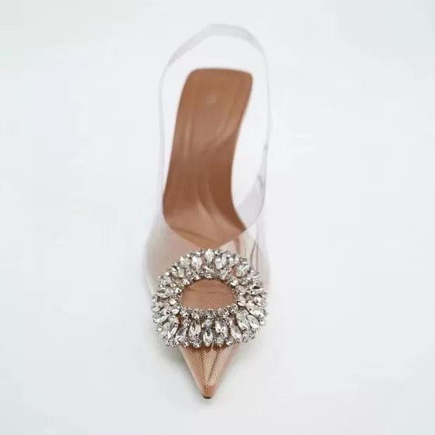 Fairy Brooch Transparent Heels - Label Frenesi Fashion