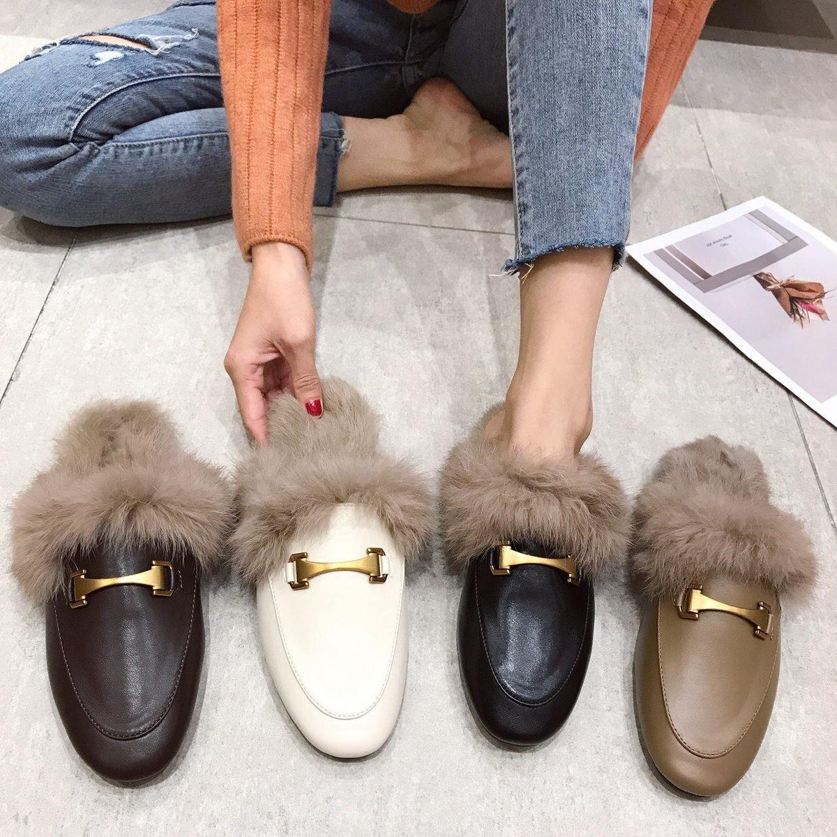 Fur Mules - Label Frenesi Fashion