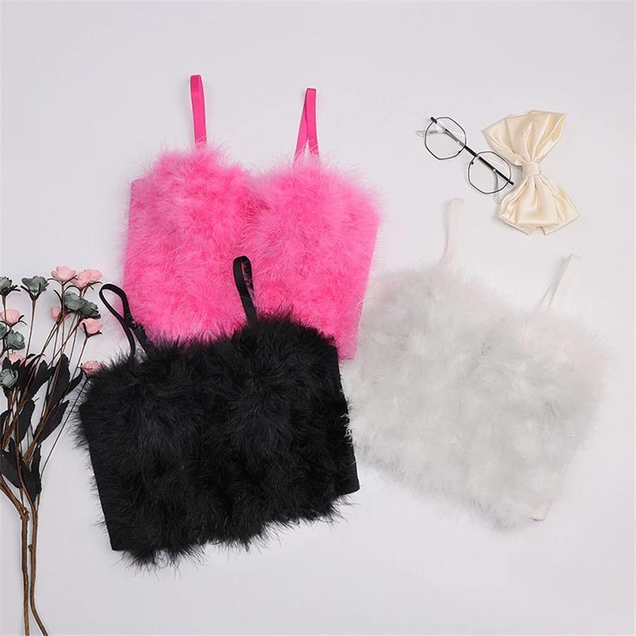 Fiona Fur Bustier Top - Label Frenesi Fashion