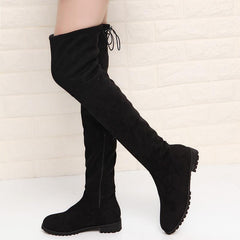 Flat Thigh High Boots - Label Frenesi Fashion