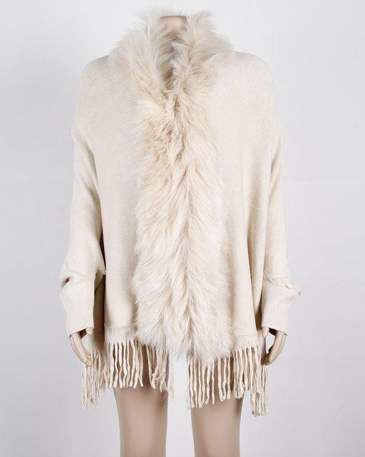 Fur Knit Cape - Label Frenesi Fashion