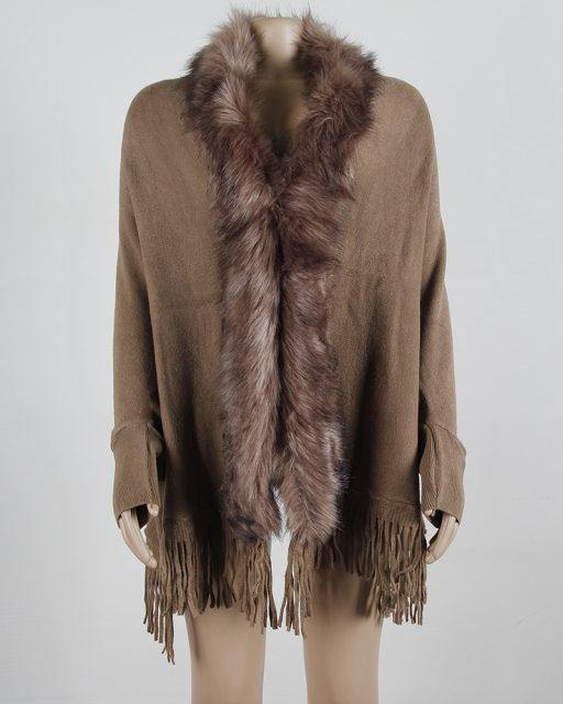 Fur Knit Cape - Label Frenesi Fashion