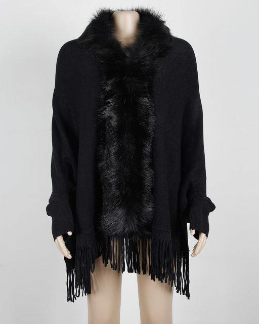 Fur Knit Cape - Label Frenesi Fashion