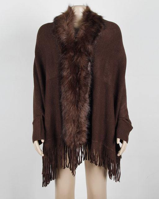 Fur Knit Cape - Label Frenesi Fashion