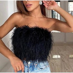 Fur Tube Top - Label Frenesi Fashion