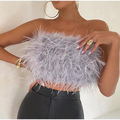 Fur Tube Top - Label Frenesi Fashion