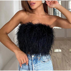 Fur Tube Top - Label Frenesi Fashion