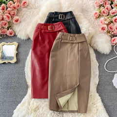 Galo Leather Skirt - Label Frenesi Fashion