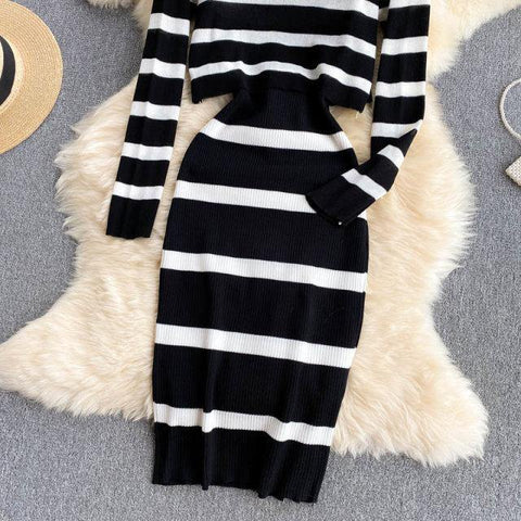 Genny Striped Dress Set – Label Frenesi Fashion