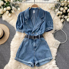 Gigi Denim Playsuit - Label Frenesi Fashion