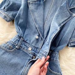 Gigi Denim Playsuit - Label Frenesi Fashion