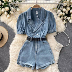 Gigi Denim Playsuit - Label Frenesi Fashion