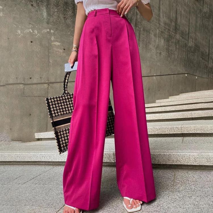 Hailey Pink Wide Pants - Label Frenesi Fashion