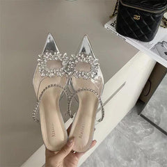 Hannah Brooch Transparent Heels - Label Frenesi Fashion