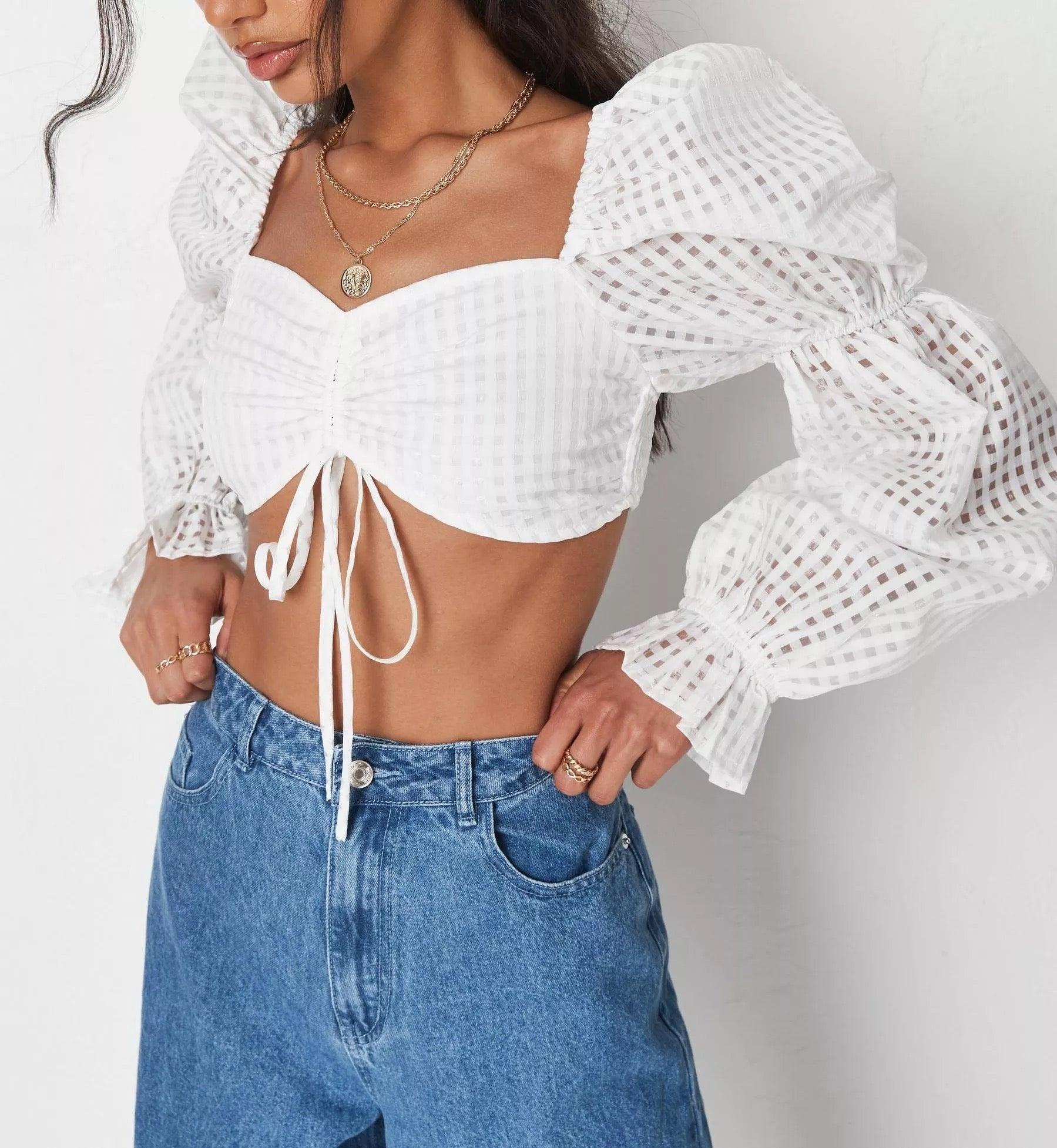 Helena White Crop Top - Label Frenesi Fashion