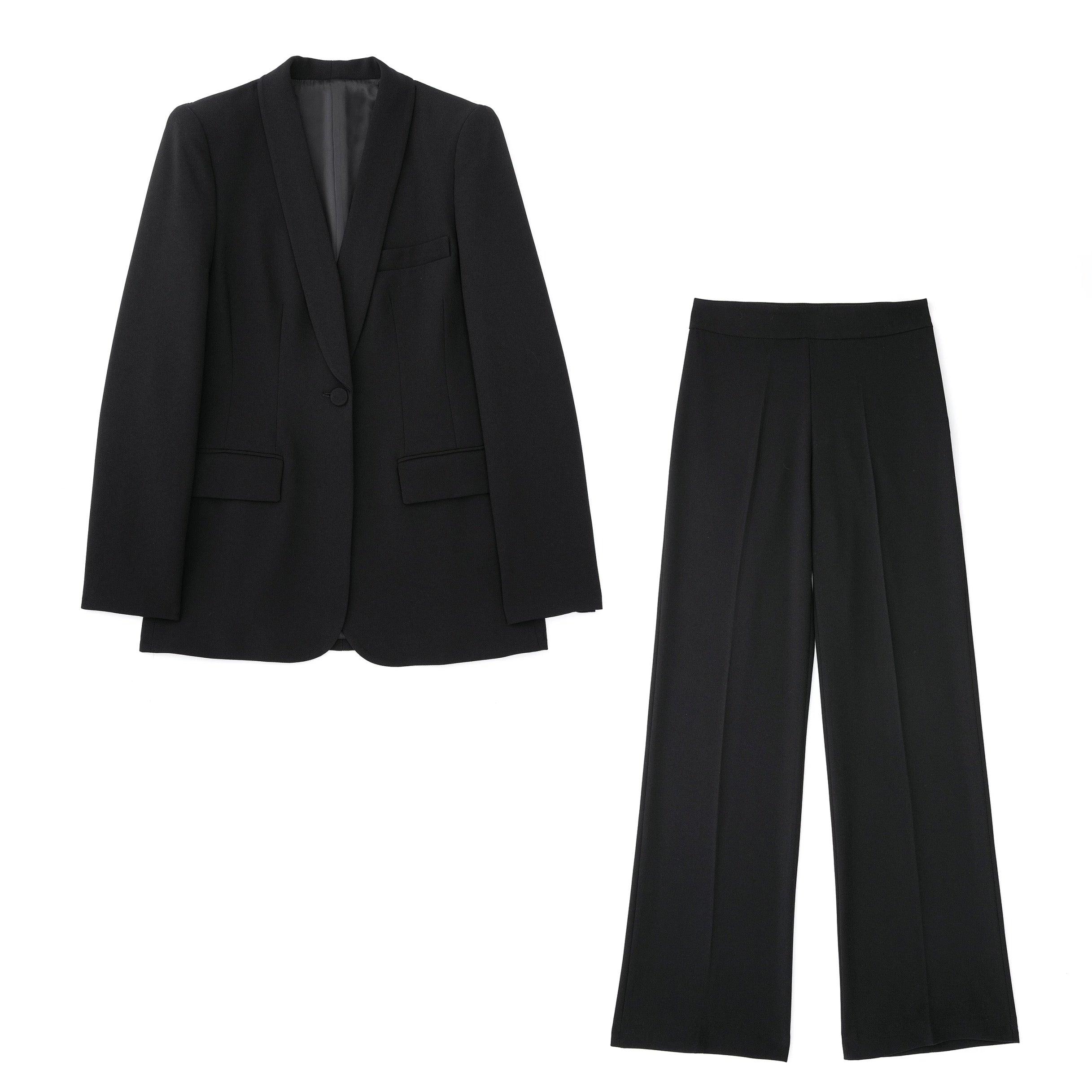 Jenice Black Blazer & Pants Suit Set - Label Frenesi Fashion