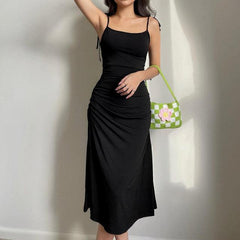 Kim Backless Black Slip Dress - Label Frenesi Fashion