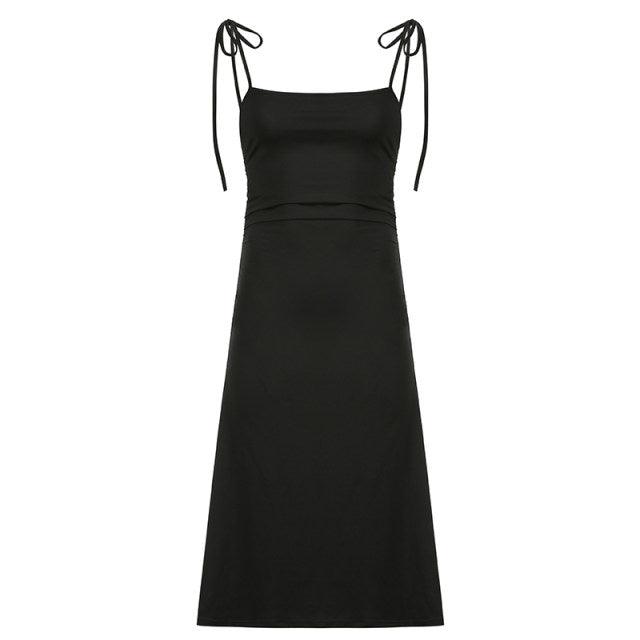 Kim Backless Black Slip Dress - Label Frenesi Fashion