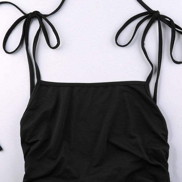 Kim Backless Black Slip Dress - Label Frenesi Fashion