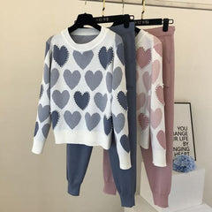 Knitted Heart Embellish Sets - Label Frenesi Fashion